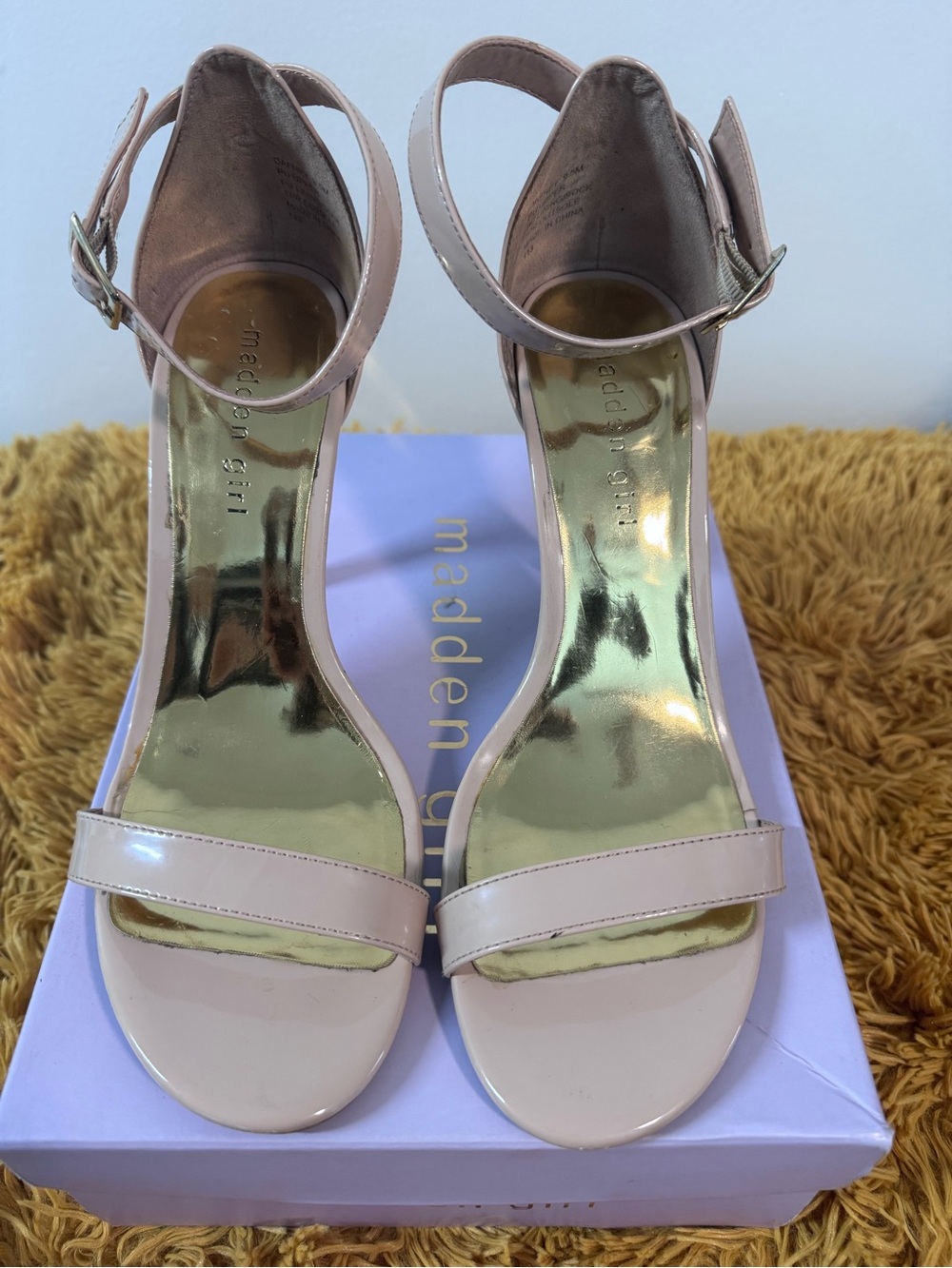 Madden Girl Nude Pink Open Toe Stiletto Heels Size 9.5